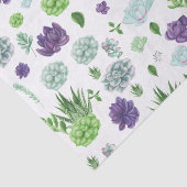 緑と紫のサボテン模様 薄葉紙 (詳細)