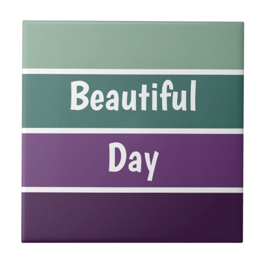 緑と紫のストライプ宝石 タイル (正面)