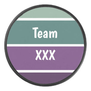 緑と紫のストライプ アイスホッケーパック