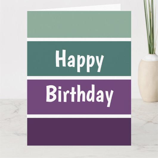 緑と紫のストライプ カード (正面)