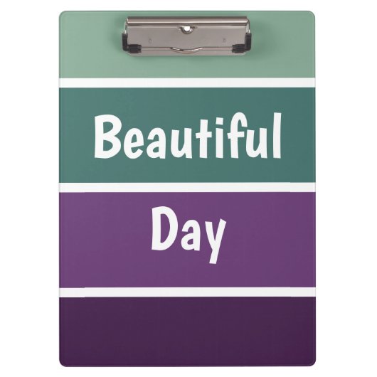 緑と紫のストライプ クリップボード (正面)