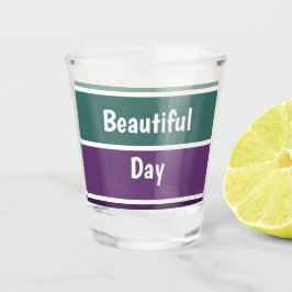 緑と紫のストライプ ショットグラス