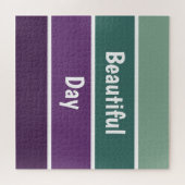 緑と紫のストライプ ジグソーパズル (横)