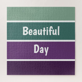 緑と紫のストライプ ジグソーパズル