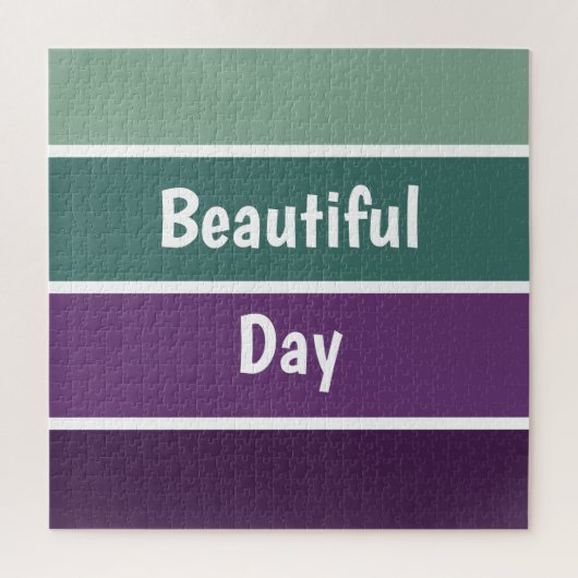 緑と紫のストライプ ジグソーパズル (縦)