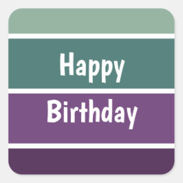 緑と紫のストライプ スクエアシール