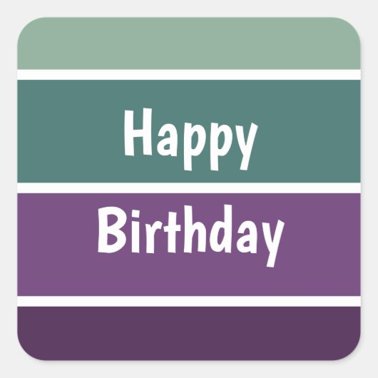 緑と紫のストライプ スクエアシール (正面)