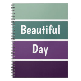 緑と紫のストライプ ノートブック