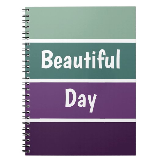 緑と紫のストライプ ノートブック (正面)