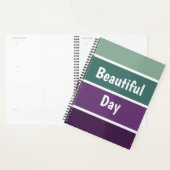 緑と紫のストライプ プランナー手帳 (ディスプレー)