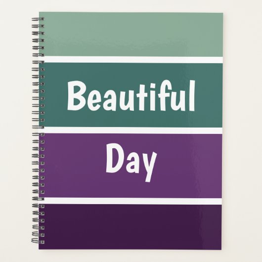 緑と紫のストライプ プランナー手帳 (正面)