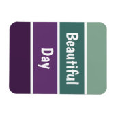 緑と紫のストライプ マグネット (横)