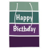 緑と紫のストライプ ミディアムペーパーバッグ (正面)