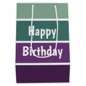 緑と紫のストライプ ミディアムペーパーバッグ (裏面)