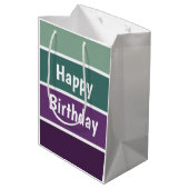 緑と紫のストライプ ミディアムペーパーバッグ (裏面アングル)