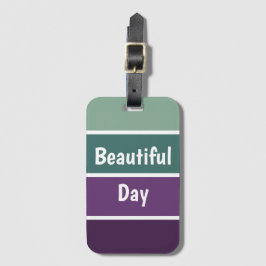 緑と紫のストライプ ラゲッジタグ