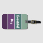 緑と紫のストライプ ラゲッジタグ (正面横)