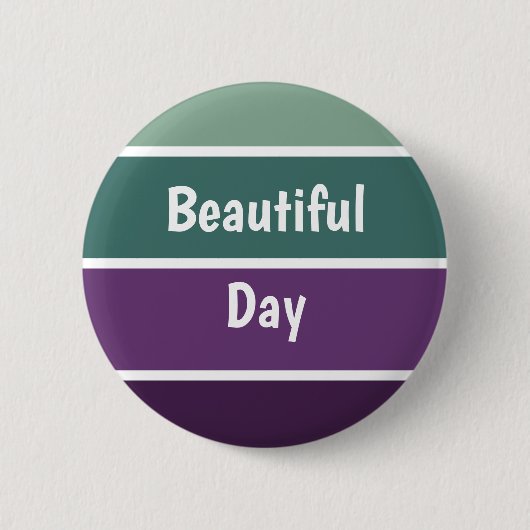緑と紫のストライプ 缶バッジ (正面)