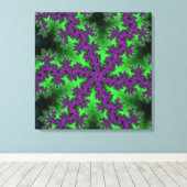 緑と紫のスノーフレーク キャンバスプリント (インサイチュ (ウッドフロア))