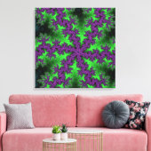 緑と紫のスノーフレーク キャンバスプリント (インサイチュ (リビング))