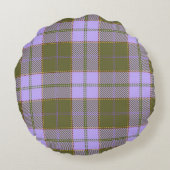 緑と紫のタータンチェックプレイドスコティッシュシームレスパ ラウンドクッション (裏面)