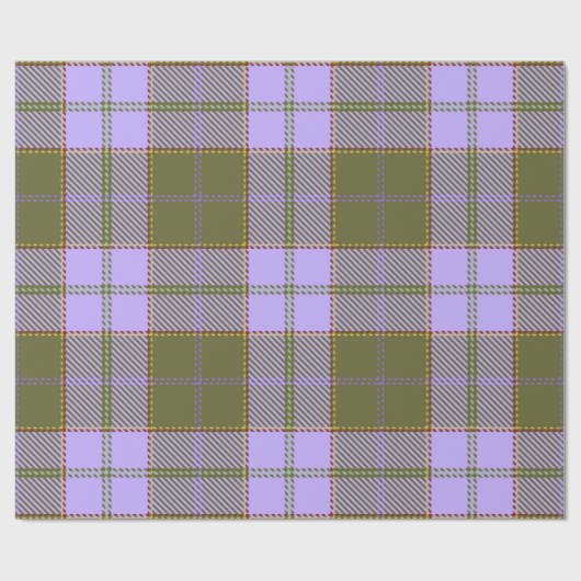 緑と紫のタータンチェックプレイドスコティッシュシームレスパ ラッピングペーパー (フラット)