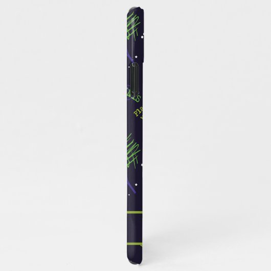 緑💚と紫のテ💜ニスパターン-名前をカスタムする iPhoneケース (右側)