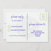 緑と紫のピックルボール誕生日パーティー 招待状 (裏面)