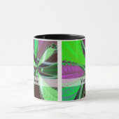 緑と紫のフラクタルパターン マグカップ (中央)