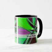 緑と紫のフラクタルパターン マグカップ (正面右)
