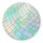 緑と紫のホログラフィックパターン セラミックノブ (正面)