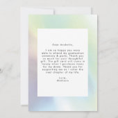 緑と紫のホログラフィックフォトの卒業 サンキューカード (裏面)