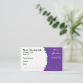 緑と紫のリボン名刺 名刺 (スタンド正面)
