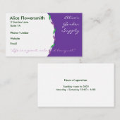 緑と紫のリボン名刺 名刺 (正面/裏面)