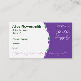 緑と紫のリボン名刺 名刺