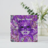 緑と紫の仮装パーティー 招待状 (スタンド正面)