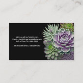 緑と紫の多肉植物ガーデン 名刺 (裏面)