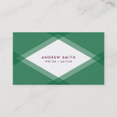 緑と紫の層状の幾何学的ソーシャルメディア 名刺 (正面)