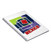 緑と紫の抽象芸術反乱四角形（ヘキス付） ノートブック (右側)