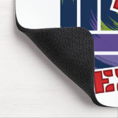 緑と紫の抽象芸術反乱四角形（ヘキス付） マウスパッド (コーナー)