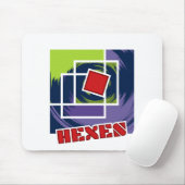 緑と紫の抽象芸術反乱四角形（ヘキス付） マウスパッド (マウス)