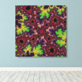 緑と紫の斑点 キャンバスプリント (インサイチュ (ウッドフロア))