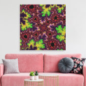 緑と紫の斑点 キャンバスプリント (インサイチュ (リビング))