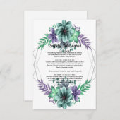 緑と紫の水色のフローラ安全対策 サンキューカード (正面/裏面)