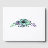 緑と紫の水色のフローラ結婚 ゲストブック (裏面)