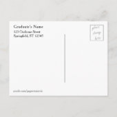 緑と紫の水色卒業の日付を保存 ポストカード (裏面)