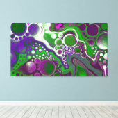 緑と紫の流体アートマーブル抽象芸術 キャンバスプリント (インサイチュ (ウッドフロア))