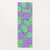 緑と紫の石の花 ヨガマット (正面)
