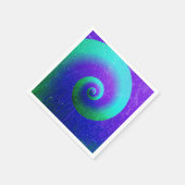 緑と紫の絞り染め渦 スタンダードカクテルナプキン (角)
