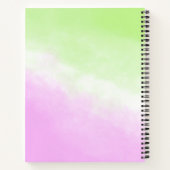 緑と紫の背景に心地よいユニコーン ノートブック (裏面)